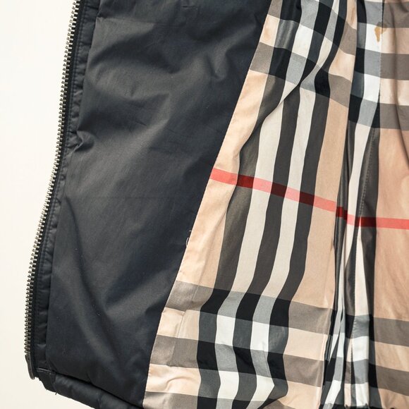 Burberry Brit Charcoal Leather-Trim Belted Puffer Jacket - Picture 11 of 16